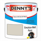 Denny's Emulsion Paint For Walls Colour- Classic Soft Calm Off White - Matte Wipe-Clean Durable Coverage