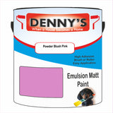Denny's Emulsion Paint For Walls Colour- Powder Blush Pink - Matte Wipe-Clean Durable Coverage