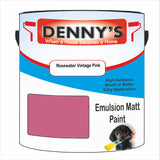 Denny's Emulsion Paint For Walls Colour- Rosewater Vintage Pink - Matte Wipe-Clean Durable Coverage
