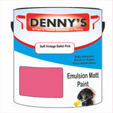 Denny's Emulsion Paint For Ceilings Colour- Soft Vintage Ballet Pink - Matte Low-Splatter Stain-Hide Bright