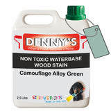 Denny's Stain Paint For Sheds Colour- Camouflage Alloy Green - Weatherproof Uv-Safe Nourish
