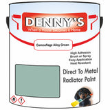 Denny's High Temp Paint For Grilles Colour- Camouflage Alloy Green - Heatproof Rustguard Durable