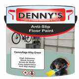 Denny's Floor Paint For Grip Coating Colour- Camouflage Alloy Green - Anti-Slip Hardwearing Safe