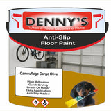 Denny's Floor Paint For Grip Coating Colour- Camouflage Cargo Olive - Anti-Slip Hardwearing Safe