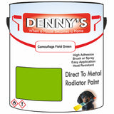 Denny's High Temp Paint For Stoves Colour- Camouflage Field Green - Heatproof Soot-Resistant Durable