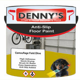 Denny's Floor Paint For Grip Coating Colour- Camouflage Field Olive - Anti-Slip Hardwearing Safe
