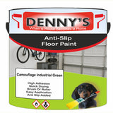 Denny's Floor Paint For Grip Coating Colour- Camouflage Industrial Green - Anti-Slip Hardwearing Safe