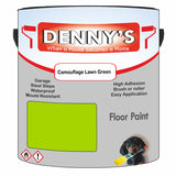 Denny's Floor Paint For Commercial Areas Colour- Camouflage Lawn Green - High-Traffic Anti-Slip Hardwearing