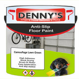 Denny's Floor Paint For Grip Coating Colour- Camouflage Lawn Green - Anti-Slip Hardwearing Safe