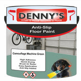 Denny's Floor Paint For Grip Coating Colour- Camouflage Machine Green - Anti-Slip Hardwearing Safe
