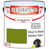 Denny's High Temp Paint For Stoves Colour- Camouflage Machinery Green - Heatproof Soot-Resistant Durable