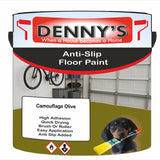 Denny's Floor Paint For Grip Coating Colour- Camouflage Olive - Anti-Slip Hardwearing Safe