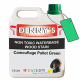 Denny's Stain Paint For Sheds Colour- Camouflage Pallet Green - Weatherproof Uv-Safe Nourish