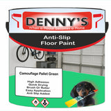 Denny's Floor Paint For Grip Coating Colour- Camouflage Pallet Green - Anti-Slip Hardwearing Safe