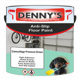 Denny's Floor Paint For Grip Coating Colour- Camouflage Pressure Green - Anti-Slip Hardwearing Safe