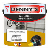 Denny's Floor Paint For Grip Coating Colour- Camouflage Steel Olive - Anti-Slip Hardwearing Safe