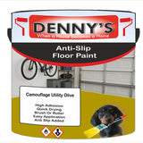 Denny's Floor Paint For Grip Coating Colour- Camouflage Utility Olive - Anti-Slip Hardwearing Safe