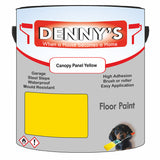 Denny's Floor Paint For Sheds Colour- Canopy Panel Yellow - Durable Anti-Slip Weatherproof