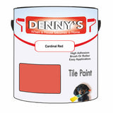 Denny's Tile Paint For Commercial Areas Colour- Cardinal Red - High-Traffic Durable Easy-Clean