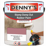 Denny's Waterpoof Paint For Stamp Out Damp Colour- Cardinal Scarlet Red - Damp-Block Mould-Safe Breathable