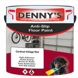 Denny's Floor Paint For Grip Coating Colour- Cardinal Voltage Red - Anti-Slip Hardwearing Safe