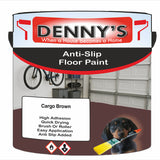Denny's Floor Paint For Grip Coating Colour- Cargo Brown - Anti-Slip Hardwearing Safe