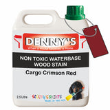 Denny's Stain Paint For Sheds Colour- Cargo Crimson Red - Weatherproof Uv-Safe Nourish