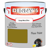 Denny's Floor Paint For Commercial Areas Colour- Cargo Moss Olive - High-Traffic Anti-Slip Hardwearing