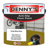 Denny's Floor Paint For Grip Coating Colour- Cargo Moss Olive - Anti-Slip Hardwearing Safe