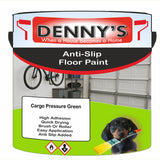 Denny's Floor Paint For Grip Coating Colour- Cargo Pressure Green - Anti-Slip Hardwearing Safe