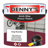 Denny's Floor Paint For Grip Coating Colour- Cargo Rivet Red - Anti-Slip Hardwearing Safe