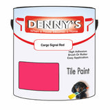 Denny's Tile Paint For Bathroom Tile Colour- Cargo Signal Red - Moistureproof Easy-Clean Makeover