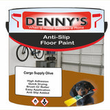 Denny's Floor Paint For Grip Coating Colour- Cargo Supply Olive - Anti-Slip Hardwearing Safe