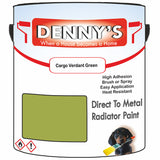 Denny's High Temp Paint For Radiators Colour- Cargo Verdant Green - Heatproof No-Yellow Durable