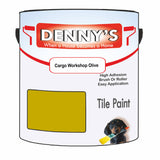 Denny's Tile Paint For Kitchen Tile Colour- Cargo Workshop Olive - Wipe-Clean Grease-Resistant Refresh