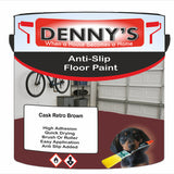 Denny's Floor Paint For Grip Coating Colour- Cask Retro Brown - Anti-Slip Hardwearing Safe