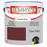 Denny's Floor Paint For Sheds Colour- Cask Retro Brown - Durable Anti-Slip Weatherproof