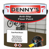 Denny's Floor Paint For Grip Coating Colour- Cask Rust Brown - Anti-Slip Hardwearing Safe