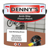 Denny's Floor Paint For Grip Coating Colour- Cask Workshop Brown - Anti-Slip Hardwearing Safe
