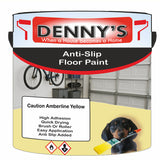 Denny's Floor Paint For Grip Coating Colour- Caution Amberline Yellow - Anti-Slip Hardwearing Safe