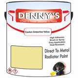 Denny's High Temp Paint For Boilers Colour- Caution Amberline Yellow - Heatproof Anti-Rust Longlife