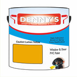 Denny's Plastic Paint For Windows Colour- Caution Lumen Yellow - Weatherproof Fade-Safe Upvc
