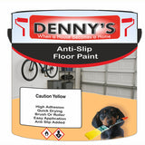 Denny's Floor Paint For Grip Coating Colour- Caution Yellow - Anti-Slip Hardwearing Safe