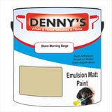 Denny's Emulsion Paint For Ceilings Colour- Stone Morning Beige - Matte Low-Splatter Stain-Hide Bright