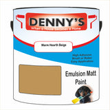 Denny's Emulsion Paint For Ceilings Colour- Warm Hearth Beige - Matte Low-Splatter Stain-Hide Bright