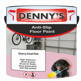 Denny's Floor Paint For Grip Coating Colour- Cherry Coral Pink - Anti-Slip Hardwearing Safe