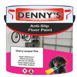 Denny's Floor Paint For Grip Coating Colour- Cherry Lacquer Pink - Anti-Slip Hardwearing Safe