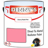 Denny's High Temp Paint For Radiators Colour- Cherry Pastel Pink - Heatproof No-Yellow Durable
