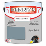 Denny's Floor Paint For Garages Colour- Chilled Anchor Blue - Oilproof Tyre-Tough Hardwearing