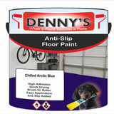 Denny's Floor Paint For Grip Coating Colour- Chilled Arctic Blue - Anti-Slip Hardwearing Safe
